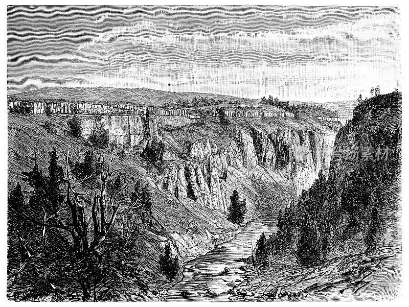 来自科罗拉多河的柱状玄武岩(西班牙语:Río Colorado)(北美)